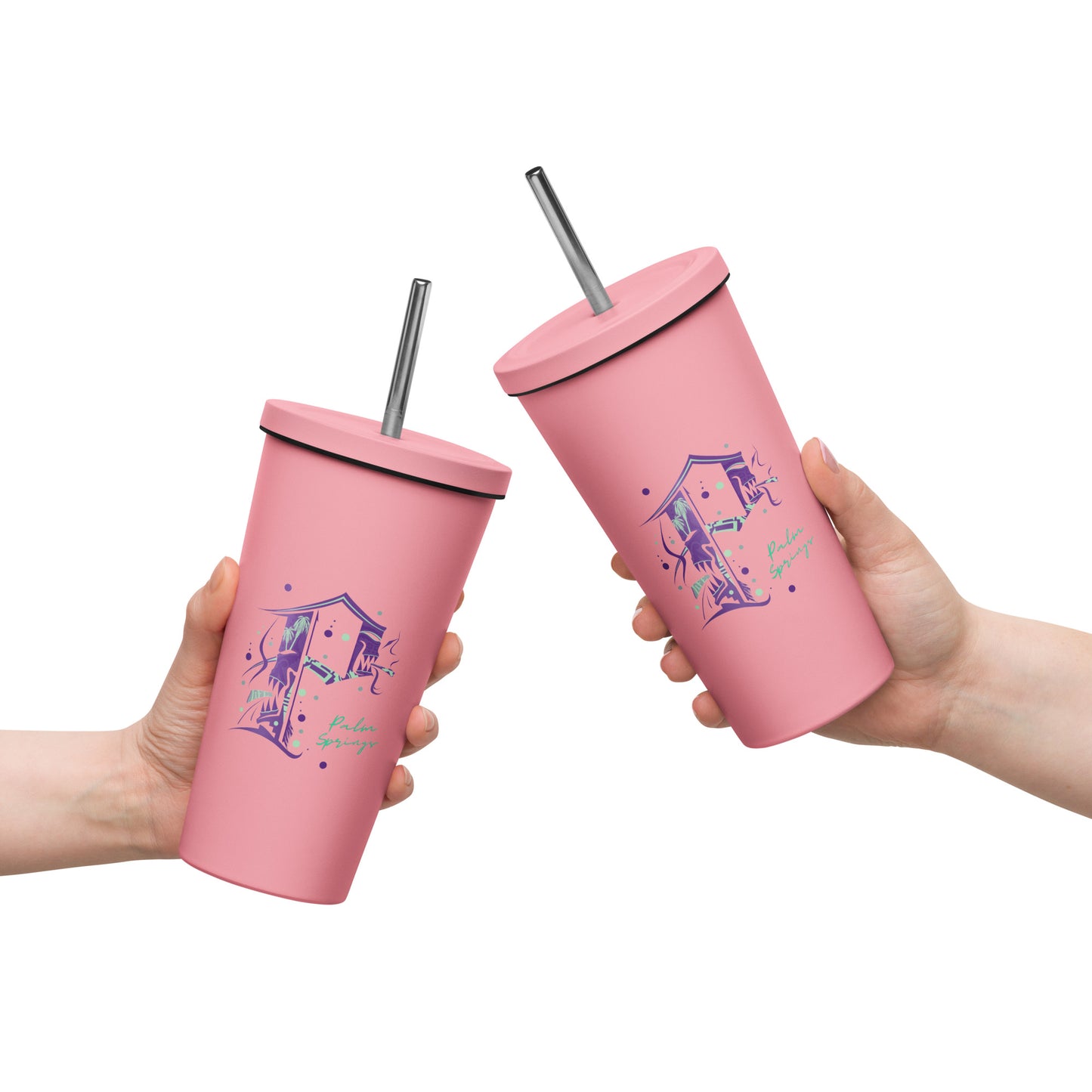 Palm Springs Insulated tumbler with a straw