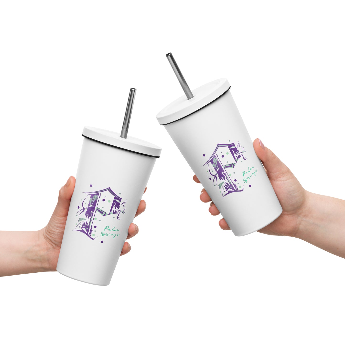 Palm Springs Insulated tumbler with a straw