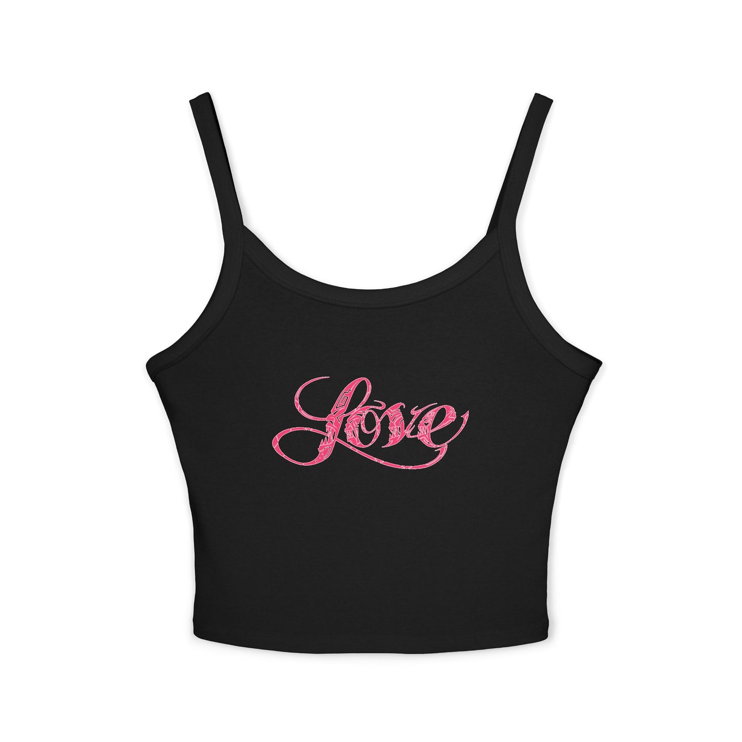 Women's Pink Love Spaghetti Strap Tank Top
