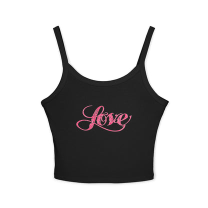 Women's Pink Love Spaghetti Strap Tank Top