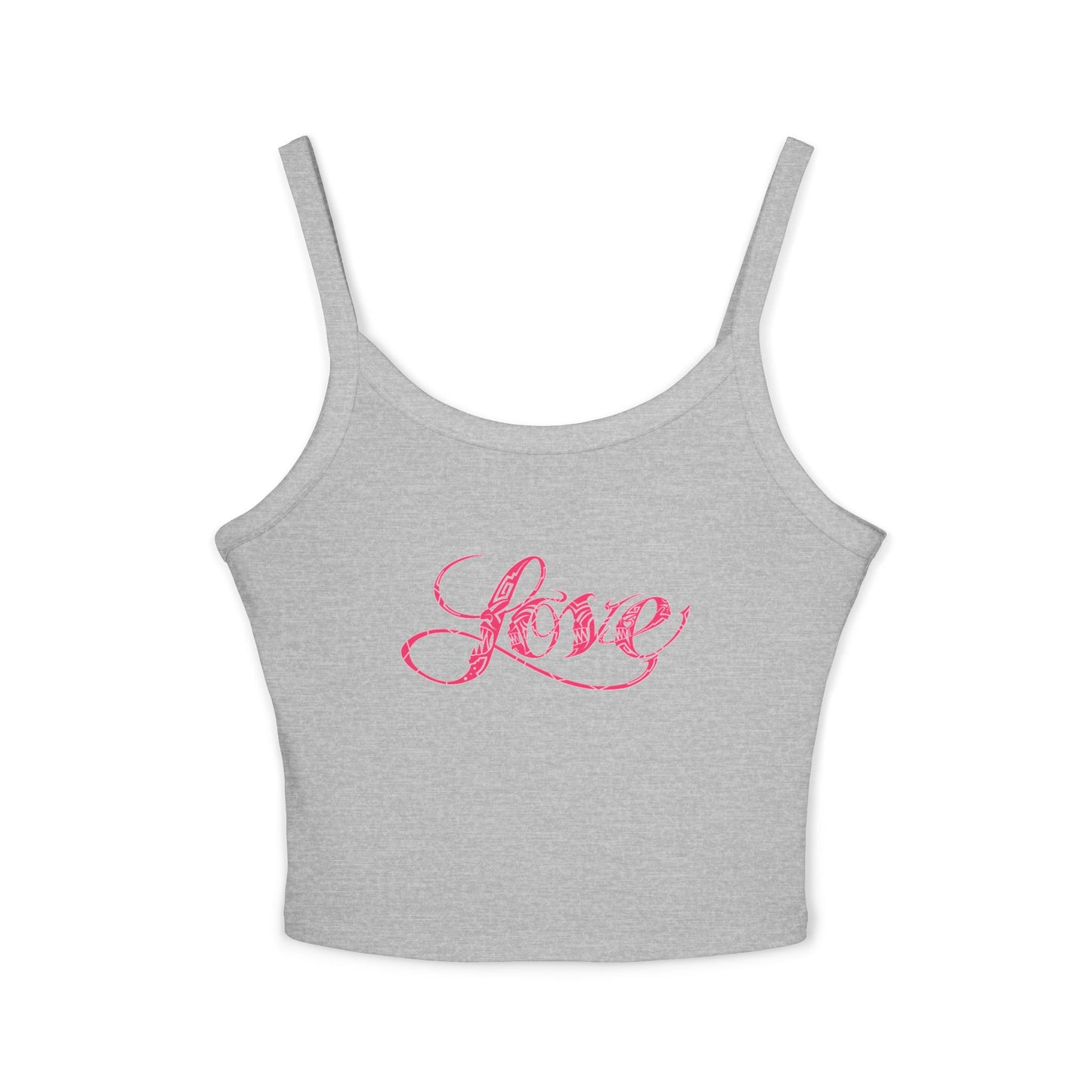 Women's Pink Love Spaghetti Strap Tank Top