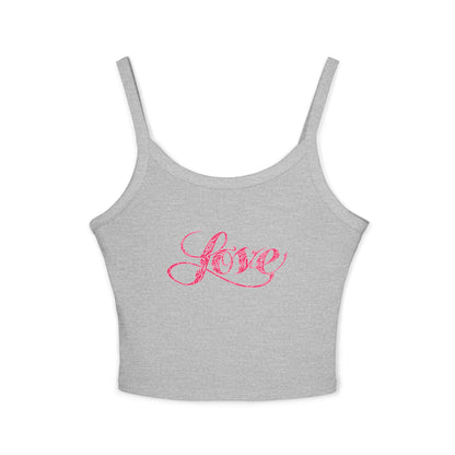 Women's Pink Love Spaghetti Strap Tank Top
