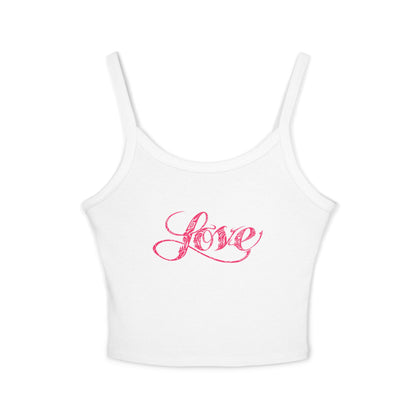 Women's Pink Love Spaghetti Strap Tank Top