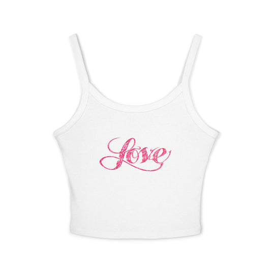 Women's Pink Love Spaghetti Strap Tank Top