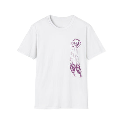 Feather Graphic Tee - Palm Springs Native American Lavender Feather