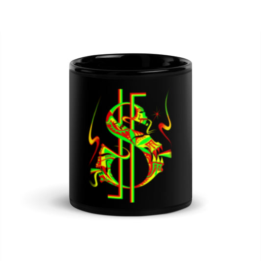 Jamaican Money sign Black Glossy Mug