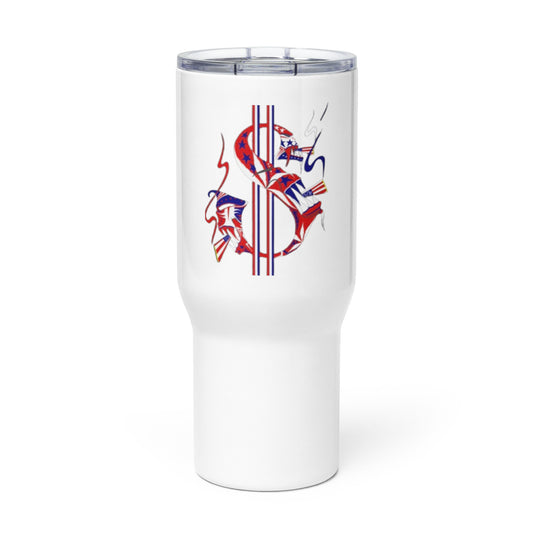 Tribal Money Sign Travel mug with a handle