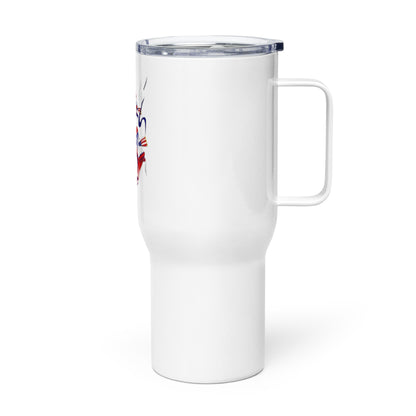 Tribal Money Sign Travel mug with a handle